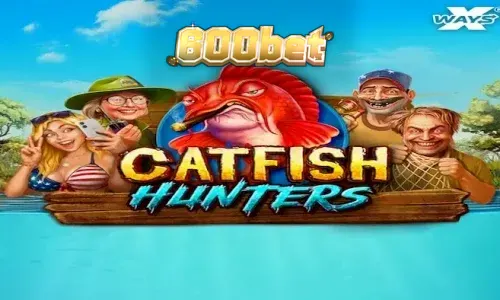Interface subaquática do slot Catfish Hunters com elementos de pesca